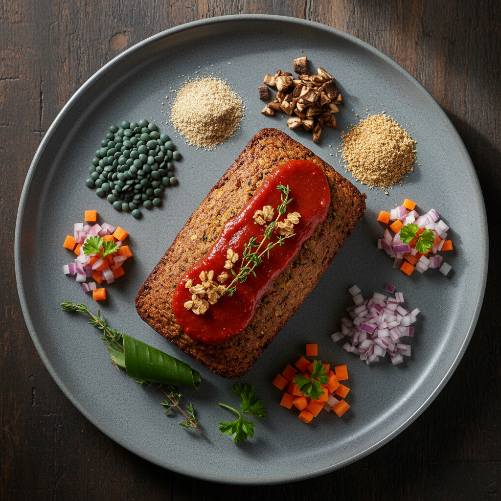 Savory Lentil & Mushroom Meatless Loaf