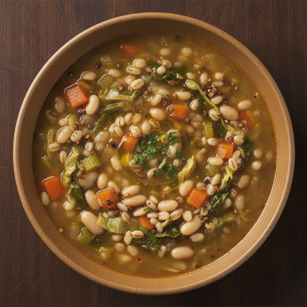 Old-Fashioned Barley & Bean Veggie Soup