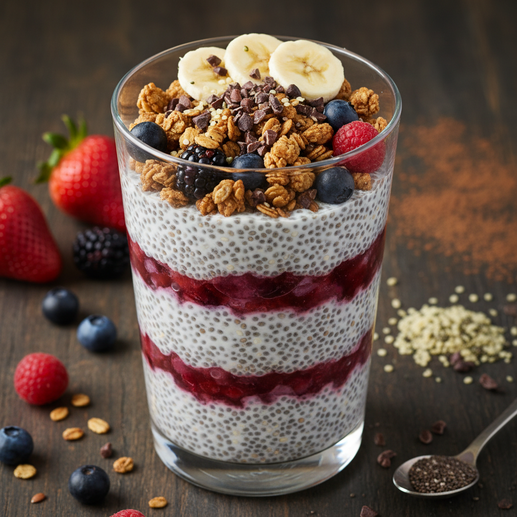 Overnight Chia Seed Pudding Parfait