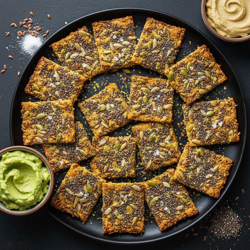 Keto-Friendly Chia & Flax Seed Crackers