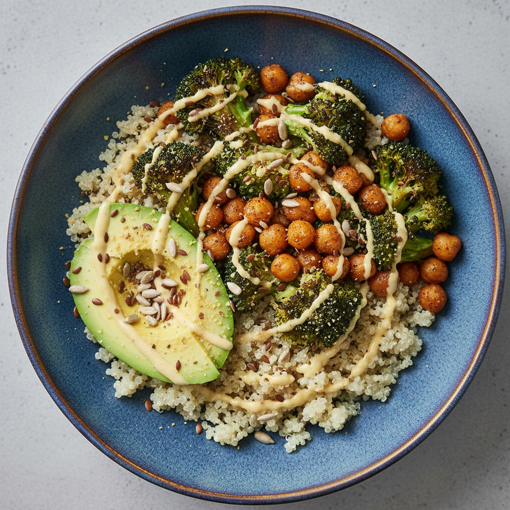 Roasted Broccoli & Chickpea Grain Bowl