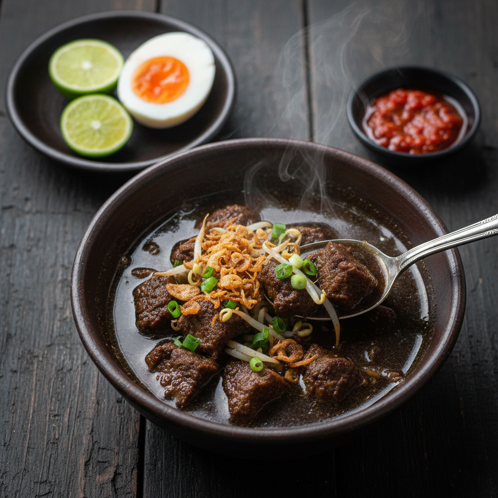 Rawon (East Javanese Black Beef Soup)