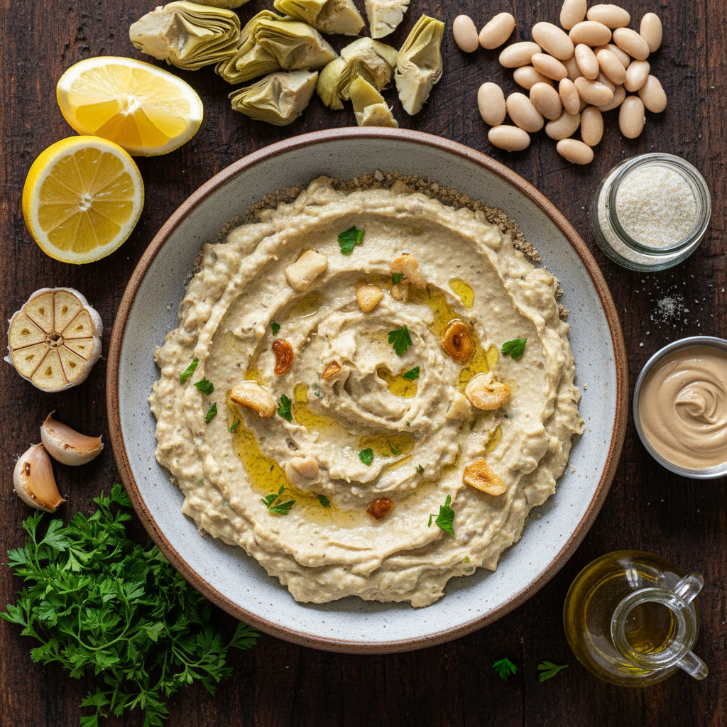 Roasted Artichoke & White Bean Hummus